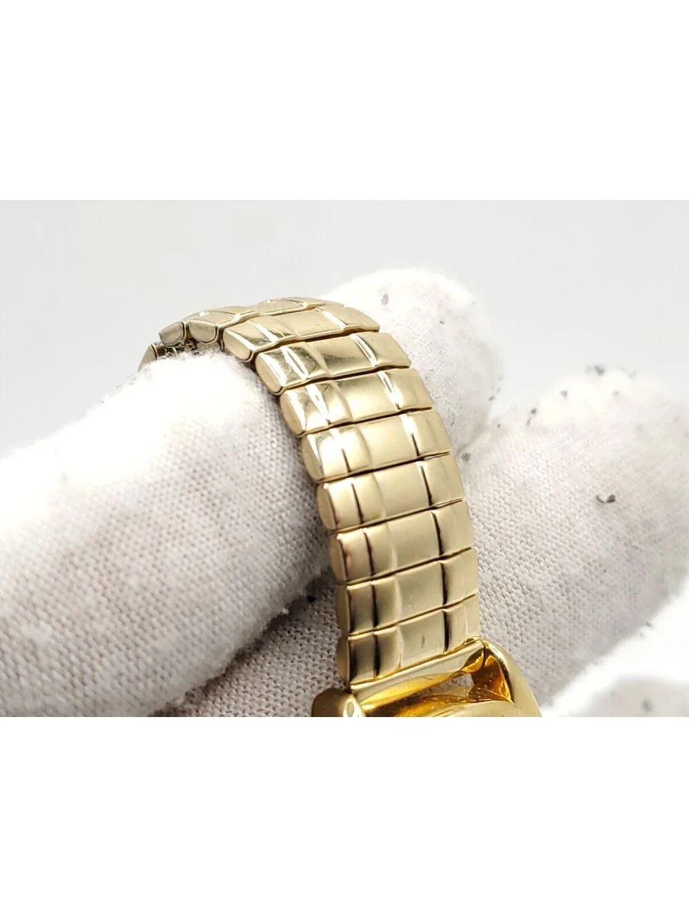 Acqua By Timex Gld Tone Expandable Band White Date Dial Women Watch New Battery